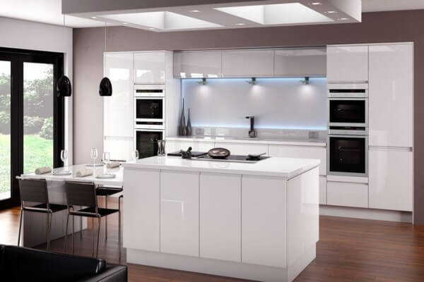 High Gloss Modular kitchen design in dwarka